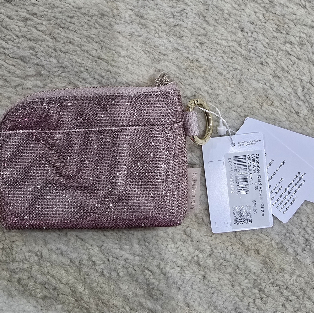 Glittery Pink Pouch with Gold Ring - Picture 2 of 2